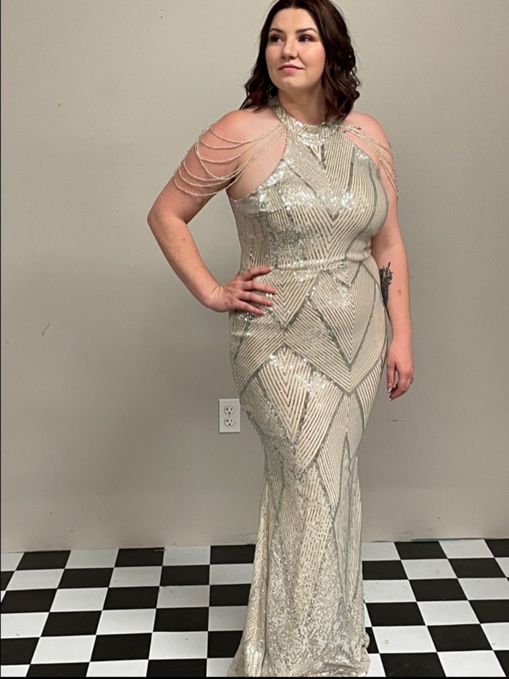 Sequin Halter Dress
